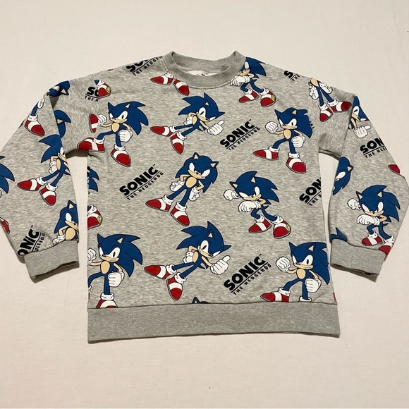 H&M Sonic the Hedgehog Sweatshirt Kids Size 8/10 - Picture 1 of 16